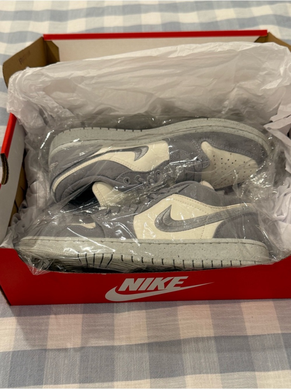 Nike Women's Air Jordan 1 Low SE Light Steel Grey Size 7.5 original box near new - Picture 12 of 12
